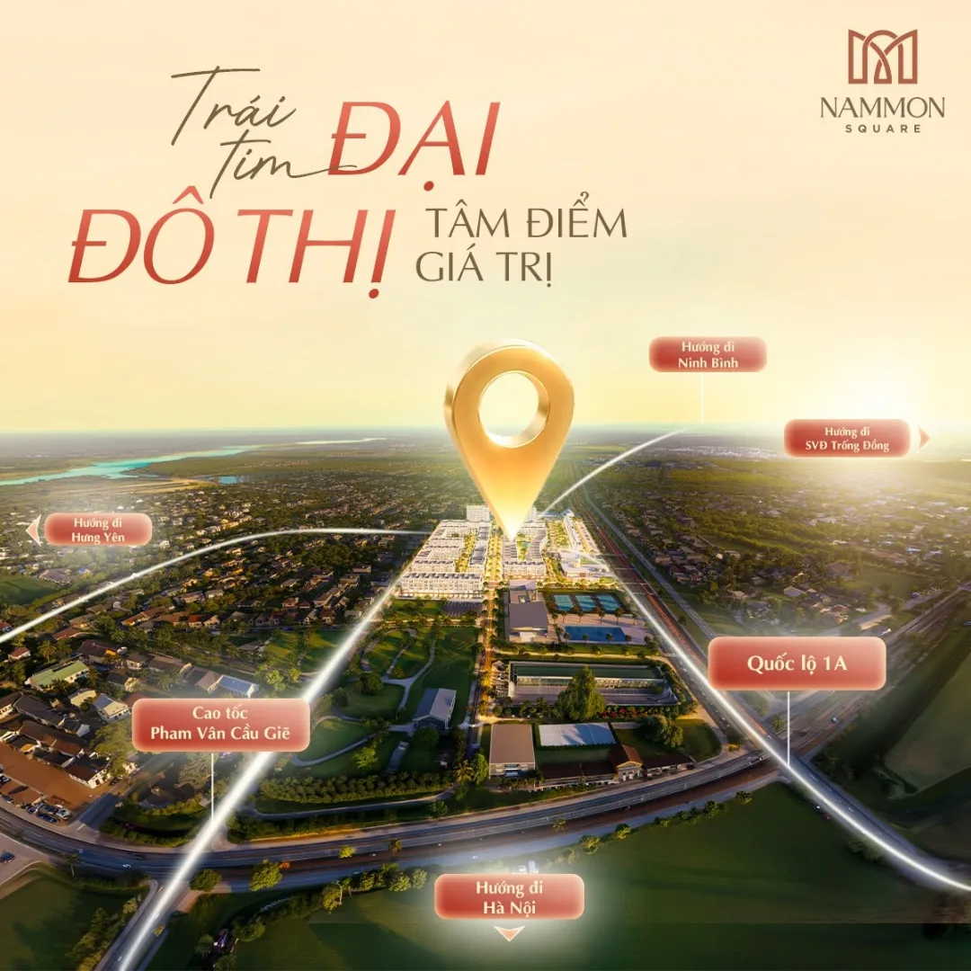 Bản đồ vị trí dự án Nam Mon Square Thường Tín mặt đường QL1A